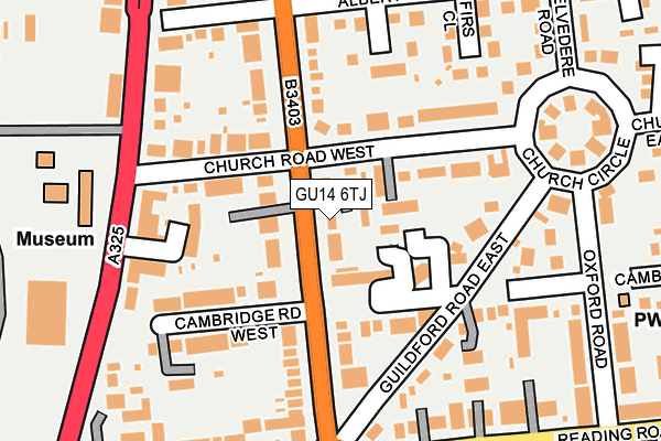 GU14 6TJ map - OS OpenMap – Local (Ordnance Survey)