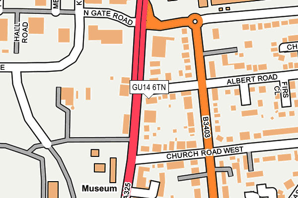 GU14 6TN map - OS OpenMap – Local (Ordnance Survey)