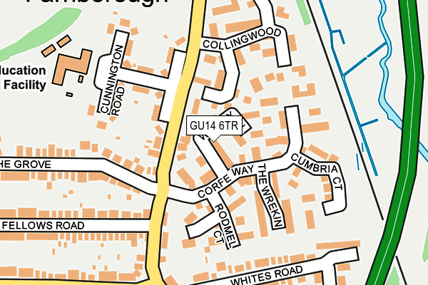 GU14 6TR map - OS OpenMap – Local (Ordnance Survey)