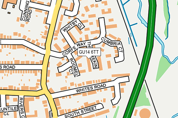 GU14 6TT map - OS OpenMap – Local (Ordnance Survey)
