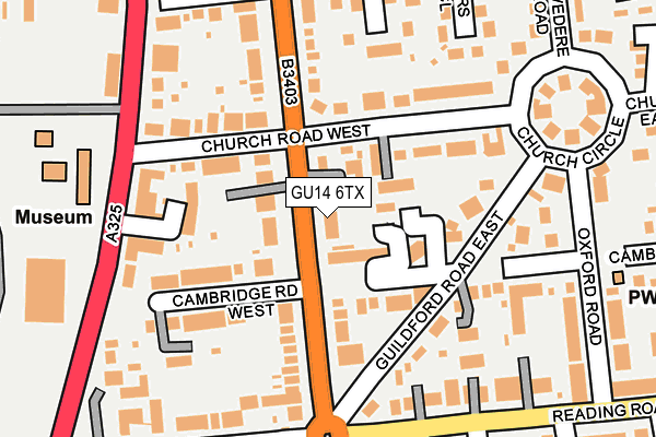 GU14 6TX map - OS OpenMap – Local (Ordnance Survey)