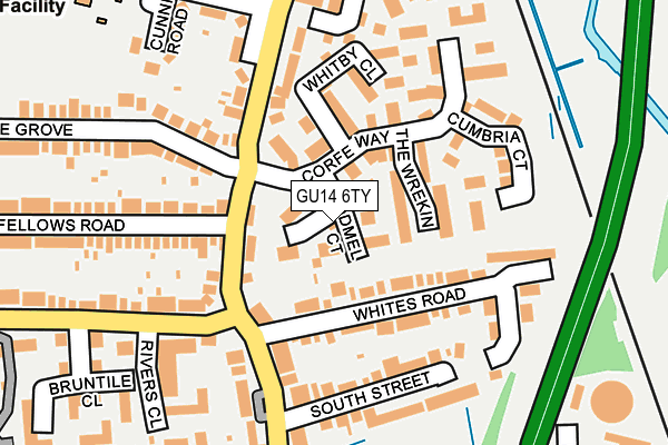 GU14 6TY map - OS OpenMap – Local (Ordnance Survey)