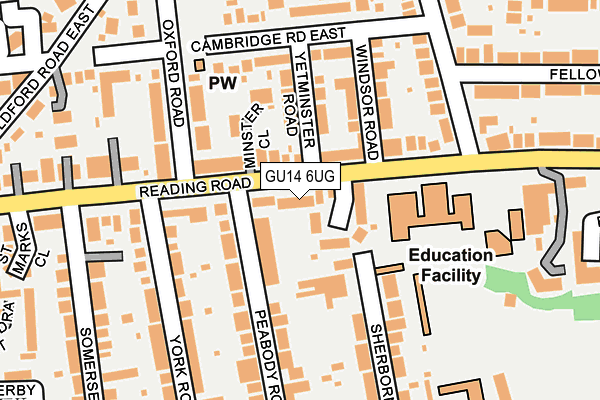 GU14 6UG map - OS OpenMap – Local (Ordnance Survey)