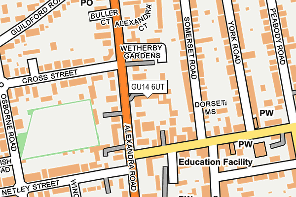 GU14 6UT map - OS OpenMap – Local (Ordnance Survey)
