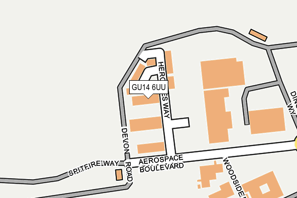 GU14 6UU map - OS OpenMap – Local (Ordnance Survey)