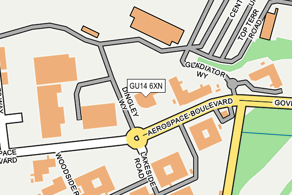 GU14 6XN map - OS OpenMap – Local (Ordnance Survey)