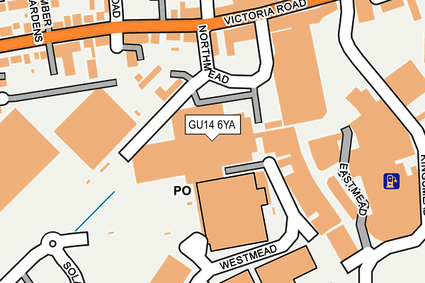 GU14 6YA map - OS OpenMap – Local (Ordnance Survey)