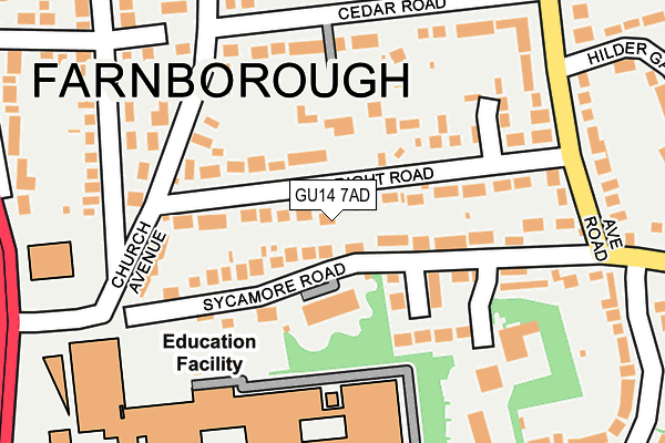 GU14 7AD map - OS OpenMap – Local (Ordnance Survey)