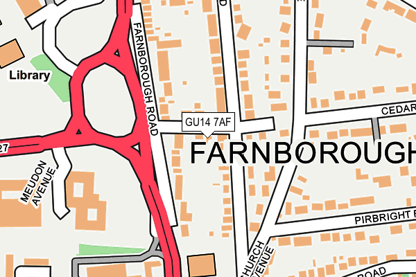 GU14 7AF map - OS OpenMap – Local (Ordnance Survey)