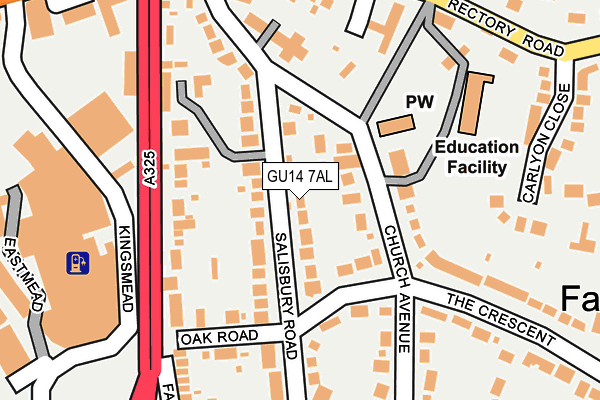 GU14 7AL map - OS OpenMap – Local (Ordnance Survey)