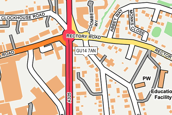 GU14 7AN map - OS OpenMap – Local (Ordnance Survey)