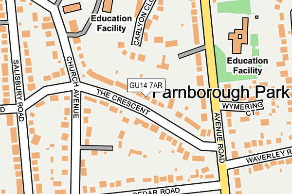 GU14 7AR map - OS OpenMap – Local (Ordnance Survey)