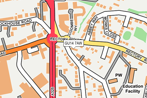 GU14 7AW map - OS OpenMap – Local (Ordnance Survey)