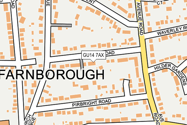 GU14 7AX map - OS OpenMap – Local (Ordnance Survey)