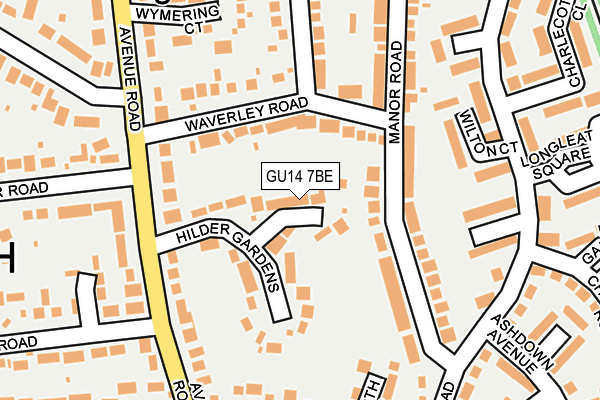GU14 7BE map - OS OpenMap – Local (Ordnance Survey)