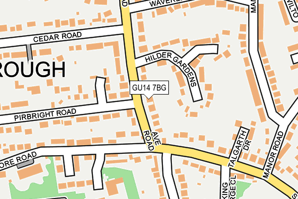 GU14 7BG map - OS OpenMap – Local (Ordnance Survey)