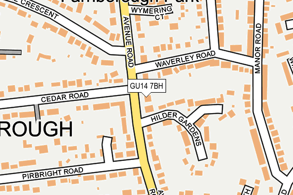 GU14 7BH map - OS OpenMap – Local (Ordnance Survey)