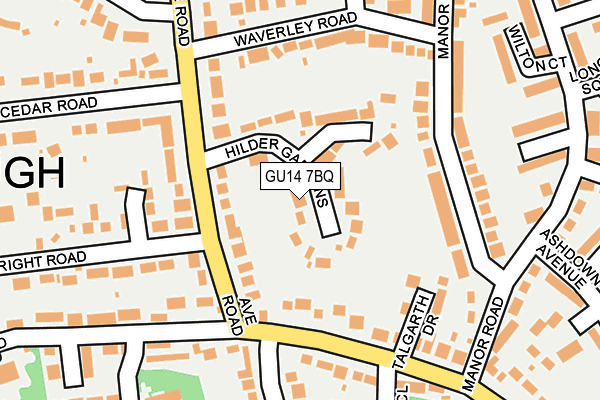 GU14 7BQ map - OS OpenMap – Local (Ordnance Survey)