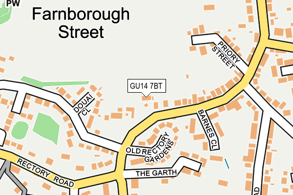 GU14 7BT map - OS OpenMap – Local (Ordnance Survey)