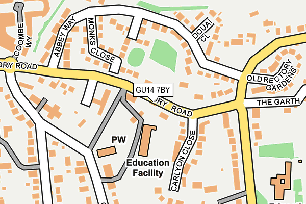 GU14 7BY map - OS OpenMap – Local (Ordnance Survey)