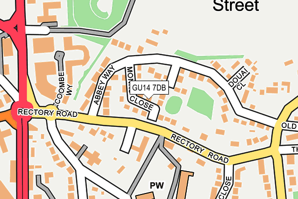 GU14 7DB map - OS OpenMap – Local (Ordnance Survey)