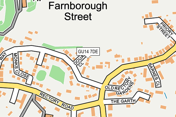 GU14 7DE map - OS OpenMap – Local (Ordnance Survey)