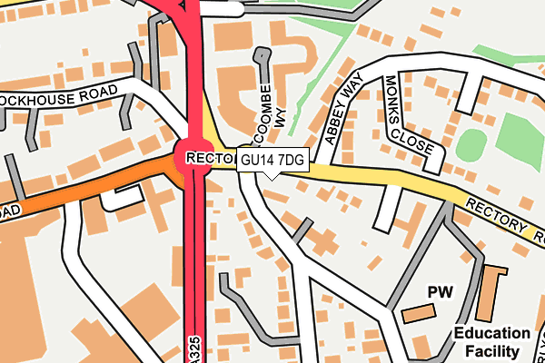 GU14 7DG map - OS OpenMap – Local (Ordnance Survey)