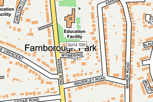 GU14 7DH map - OS OpenMap – Local (Ordnance Survey)