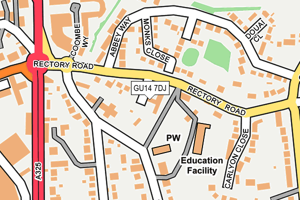 GU14 7DJ map - OS OpenMap – Local (Ordnance Survey)