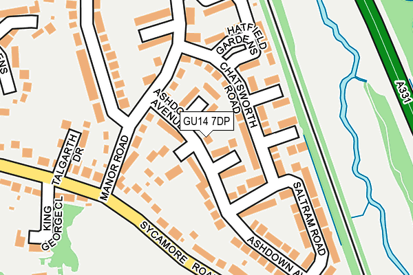 GU14 7DP map - OS OpenMap – Local (Ordnance Survey)