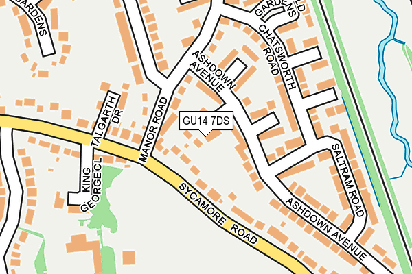 GU14 7DS map - OS OpenMap – Local (Ordnance Survey)