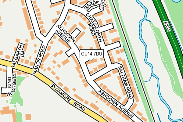 GU14 7DU map - OS OpenMap – Local (Ordnance Survey)
