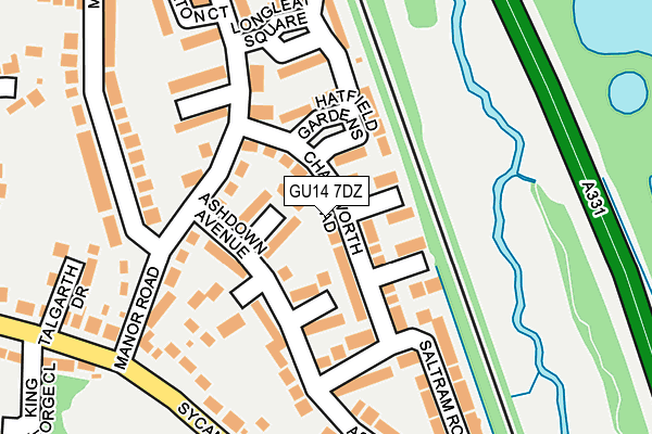 GU14 7DZ map - OS OpenMap – Local (Ordnance Survey)