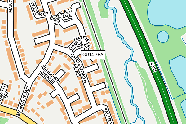 GU14 7EA map - OS OpenMap – Local (Ordnance Survey)