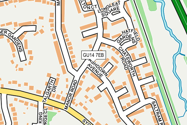 GU14 7EB map - OS OpenMap – Local (Ordnance Survey)