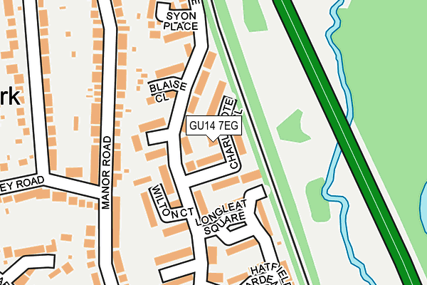 GU14 7EG map - OS OpenMap – Local (Ordnance Survey)