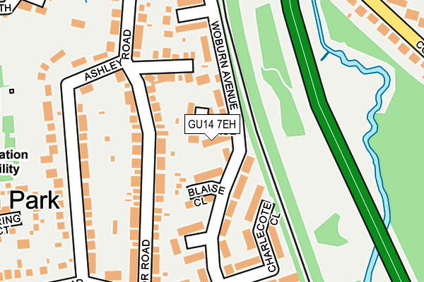 GU14 7EH map - OS OpenMap – Local (Ordnance Survey)