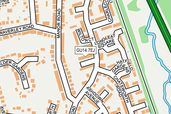 GU14 7EJ map - OS OpenMap – Local (Ordnance Survey)