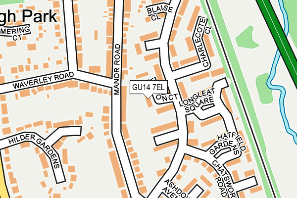 GU14 7EL map - OS OpenMap – Local (Ordnance Survey)