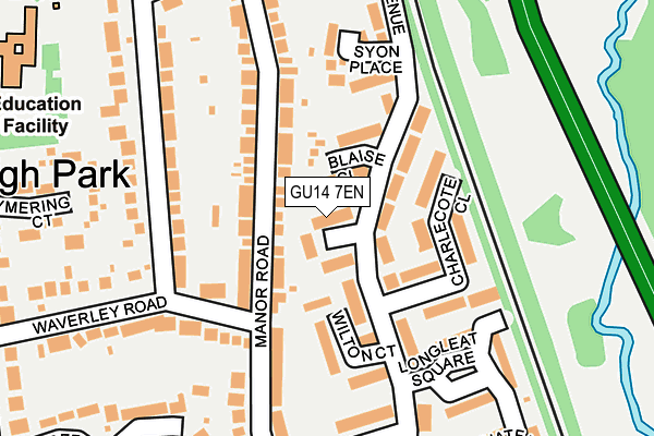 GU14 7EN map - OS OpenMap – Local (Ordnance Survey)