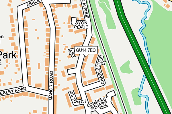 GU14 7EQ map - OS OpenMap – Local (Ordnance Survey)