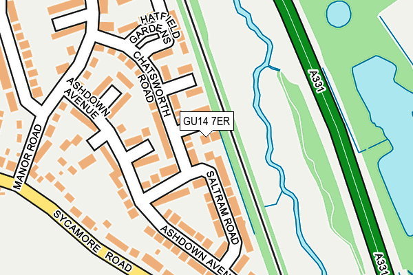 GU14 7ER map - OS OpenMap – Local (Ordnance Survey)
