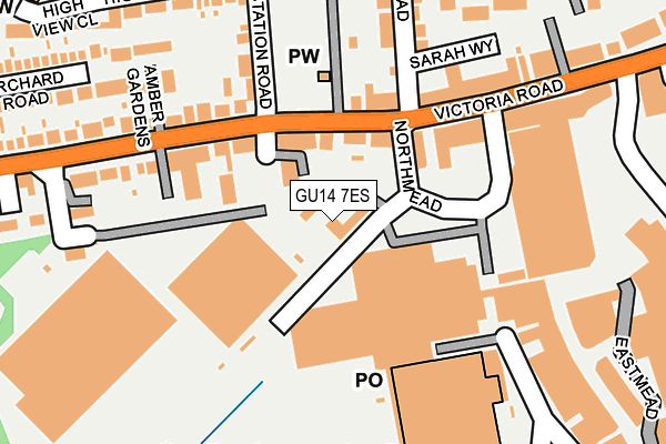 GU14 7ES map - OS OpenMap – Local (Ordnance Survey)