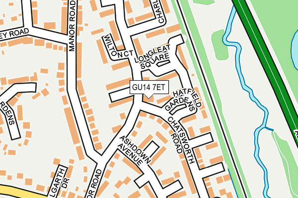 GU14 7ET map - OS OpenMap – Local (Ordnance Survey)