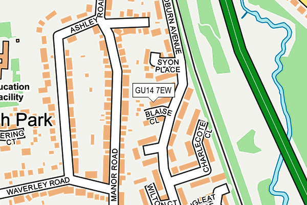 GU14 7EW map - OS OpenMap – Local (Ordnance Survey)