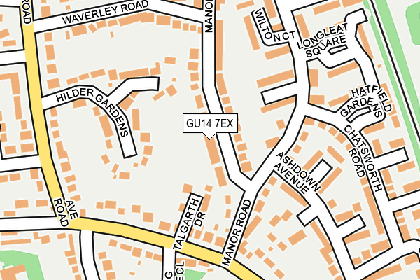 GU14 7EX map - OS OpenMap – Local (Ordnance Survey)