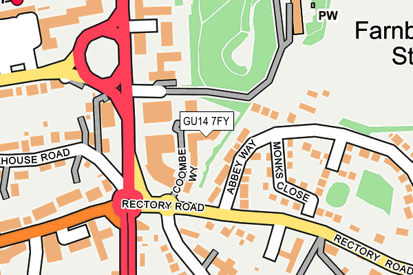 GU14 7FY map - OS OpenMap – Local (Ordnance Survey)