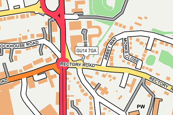 GU14 7GA map - OS OpenMap – Local (Ordnance Survey)