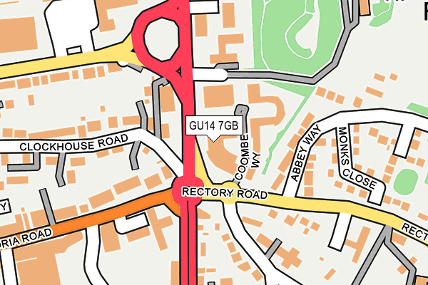 GU14 7GB map - OS OpenMap – Local (Ordnance Survey)