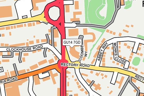 GU14 7GD map - OS OpenMap – Local (Ordnance Survey)